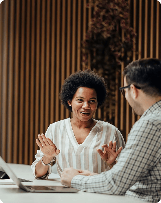 Client discussing immigration options with an adviser