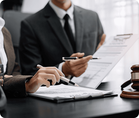 Immigration legal professionals reviewing documents